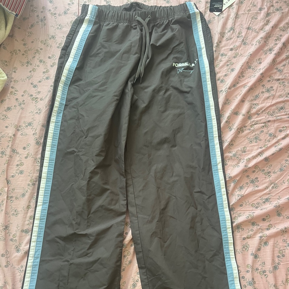 PacSun F1 official track pants with blue Stripes